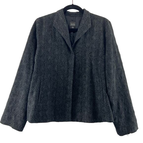 Eileen Fisher Jackets & Blazers - Eileen Fisher Black Gray Wool Blend Jacket Size Medium